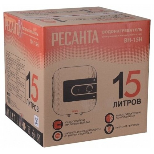 Накопительный электрический водонагреватель Ресанта ВН-15Н (белый/синий) 6