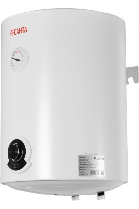 Накопительный электрический водонагреватель Ресанта ВН-30К (белый) 1