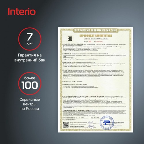 Накопительный электрический водонагреватель Royal Thermo RWH 50 Interio (белый) 5