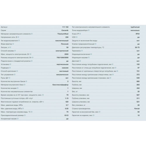 Накопительный электрический водонагреватель Thermex Ceramik 50 V (белый) 4