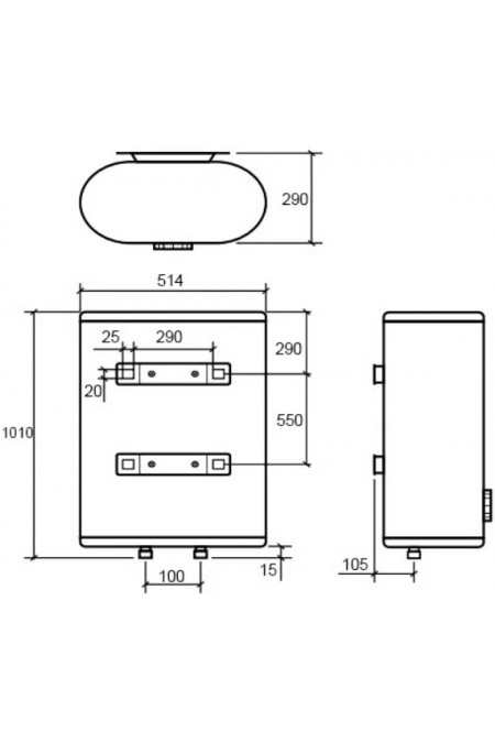 Накопительный электрический водонагреватель Thermex Dion 100 V (белый) 3