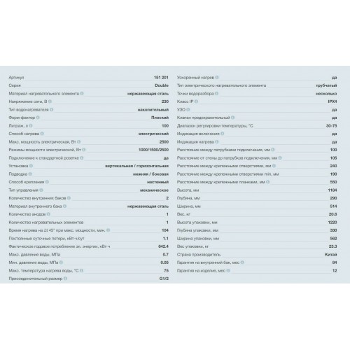 Накопительный электрический водонагреватель Thermex Double 100 (белый) 4