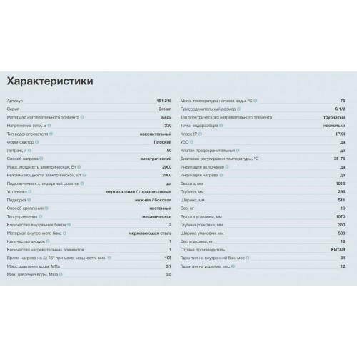 Накопительный электрический водонагреватель Thermex Dream 100 (белый) 4