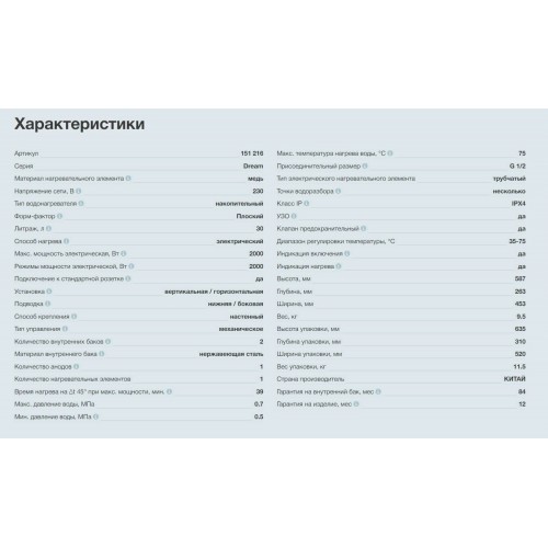 Накопительный электрический водонагреватель Thermex Dream 30 (белый) 5