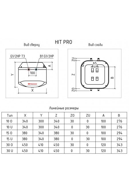 Накопительный электрический водонагреватель Thermex H 10 U (pro) (под мойкой) (белый) 6