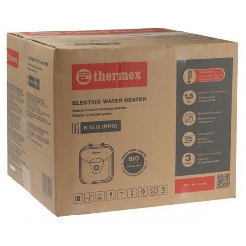 Накопительный электрический водонагреватель Thermex Hit H15-U (Pro) ЭДЭБ00121 (под мойкой) (белый) 2