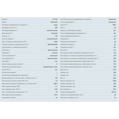 Накопительный электрический водонагреватель Thermex Mechanik MK 100 V (белый) 9