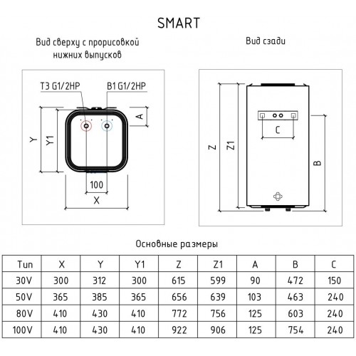 Накопительный электрический водонагреватель Thermex Smart 50 V (белый) 6
