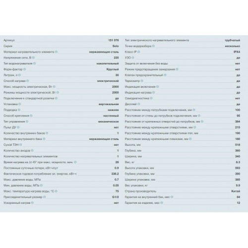 Накопительный электрический водонагреватель Thermex Solo 30V (белый) 3