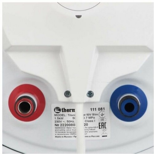 Накопительный электрический водонагреватель Thermex TitaniumHeat 50 V Slim (белый) 8