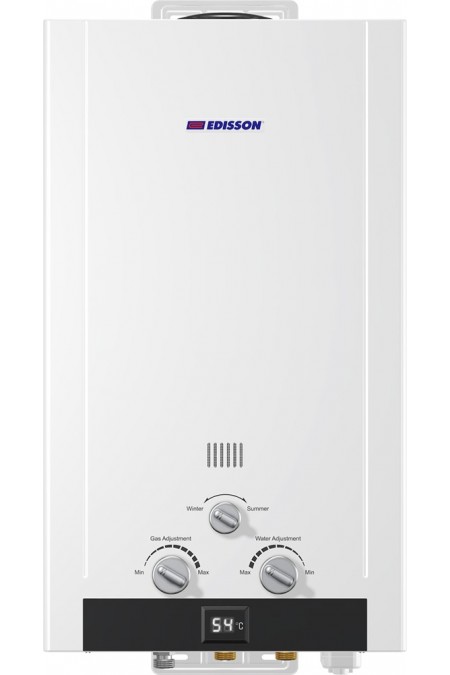 Проточный газовый водонагреватель Edisson H 20 D (белый) 
