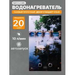 Проточный газовый водонагреватель Genberg 210.01 Декор (Мост) (белый/рисунок)