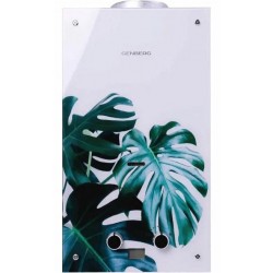 Проточный газовый водонагреватель Genberg 210.01 Декор (Тропический лист) (белый/рисунок)