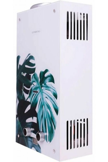 Проточный газовый водонагреватель Genberg 210.01 Декор (Тропический лист) (белый/рисунок) 3