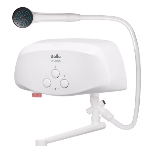 Проточный электрический водонагреватель Ballu 3-logic TS (3,5 кВт) - кран+душ (белый) 