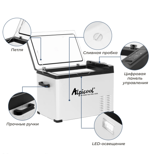 Автомобильный холодильник Alpicool C40 (серый) 6