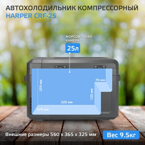Автомобильный холодильник HARPER CRF-25 (черный) 1