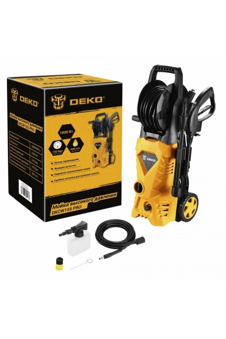Мойка высокого давления Deko DKCW155 PRO 1900Вт (083-2026) (черный/желтый) 