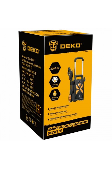 Мойка высокого давления DEKO DKCW175 083-2030 (черный/желтый) 3