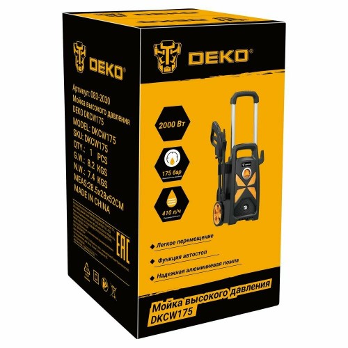 Мойка высокого давления DEKO DKCW175 083-2030 (черный/желтый) 6