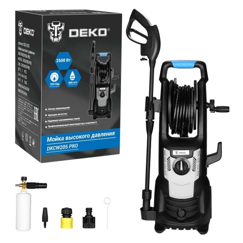 Мойка высокого давления DEKO DKCW205 PRO 083-2025 (черный/голубой) 