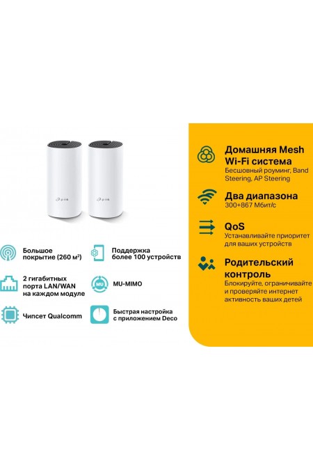 Wi-Fi Mesh система TP-LINK Deco M4 (2-PACK) (белый) 