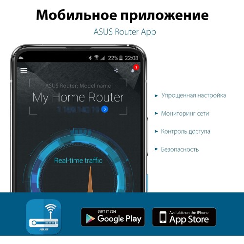 Wi-Fi роутер Asus TUF-AX4200 (черный) 9