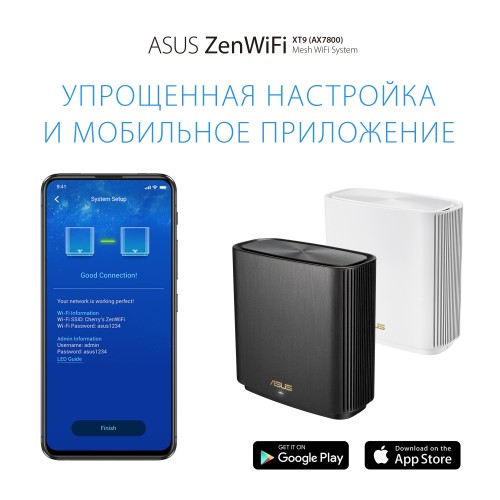 Mesh система Asus XT9 (W-2-PK) (белый) 9