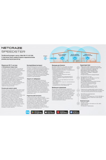 Wi-Fi роутер Keenetic Netcraze Speedster NC-3013 AC1200 (белый) 10