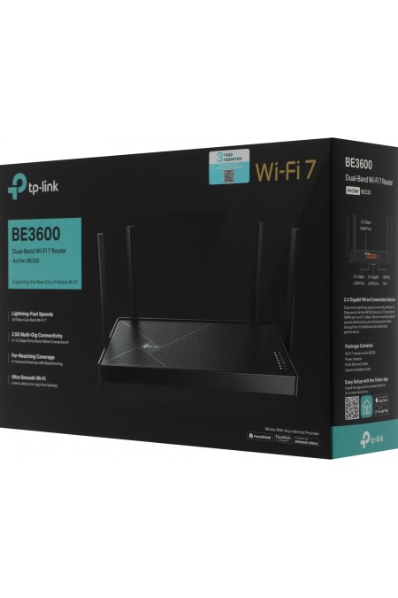 Wi-Fi роутер TP-LINK Archer BE230 BE3600 (черный) 7