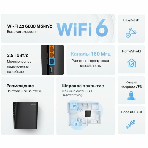 Маршрутизатор TP-LINK Archer AX80(EU) (черный) 4