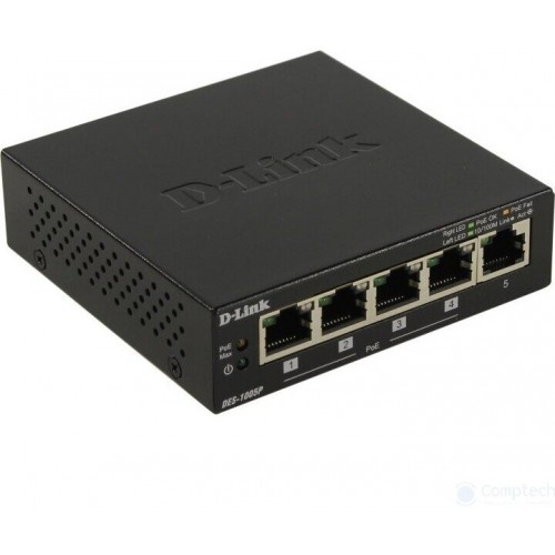 Коммутатор D-Link DES-1005P/B1A (черный) 