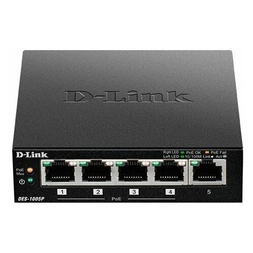 Коммутатор D-Link DES-1005P/B1A (черный) 2