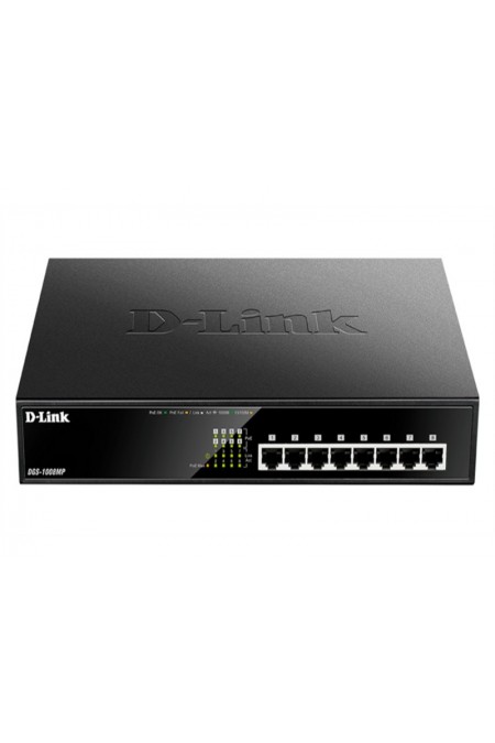 Коммутатор D-Link DGS-1008MP/B1A (черный) 