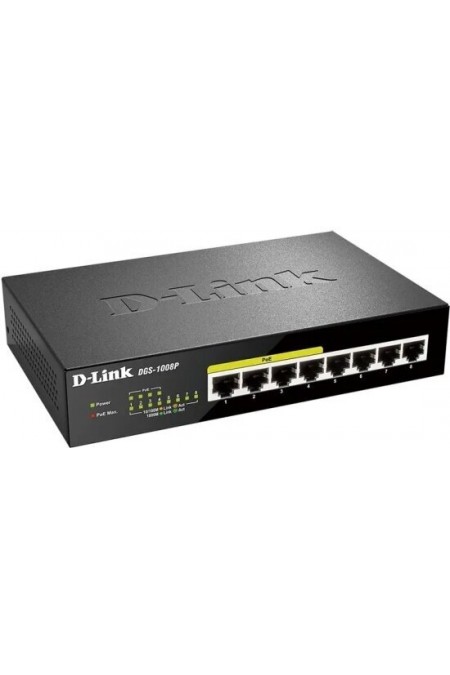 Коммутатор D-link DGS-1008P (черный) 