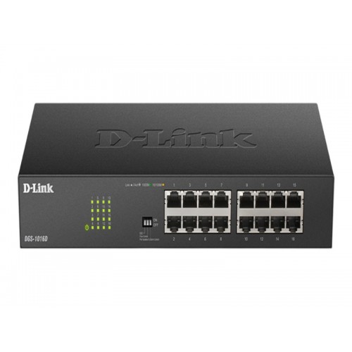 Коммутатор D-Link DGS-1016D DGS-1016D/J1A (L2) (черный) 