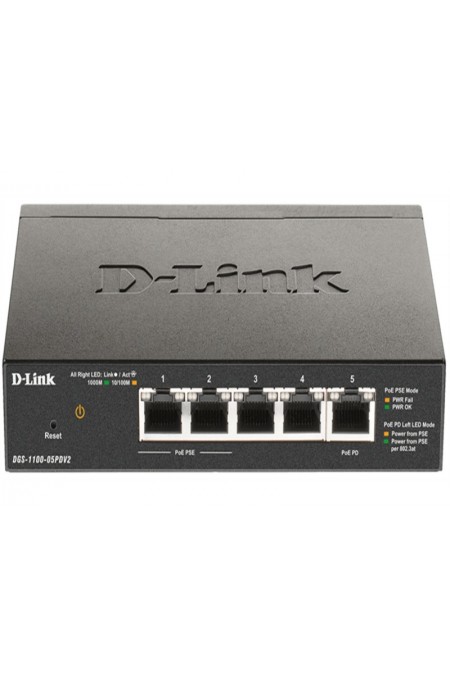 Коммутатор D-Link DGS-1100-05PDV2/A1A (черный) 