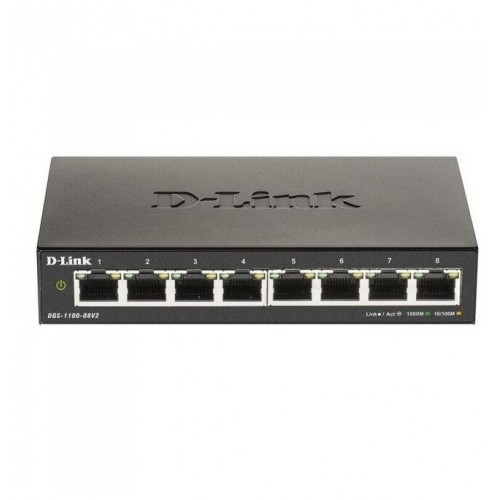 Коммутатор D-link DGS-1100-08PLV2/A1A (черный) 