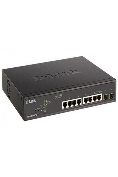 Коммутатор D-Link DGS-1100-10MPPV2/A (черный) 