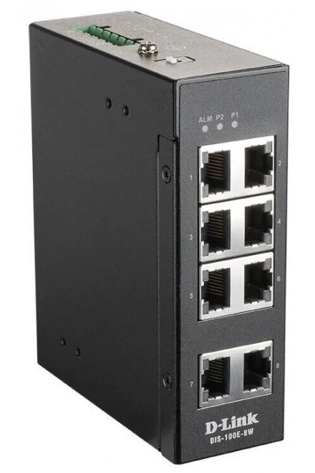 Коммутатор D-Link DIS-100E-8W/A1A (черный) 