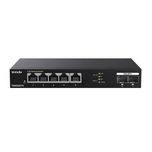 Коммутатор TENDA 5PORT 1000M 2SFP+ TEM2007X (черный) 