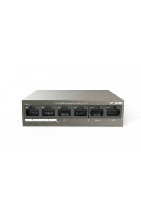 Коммутатор Tenda 6PORT 4POE F1106P-4-63W (серебристый) 
