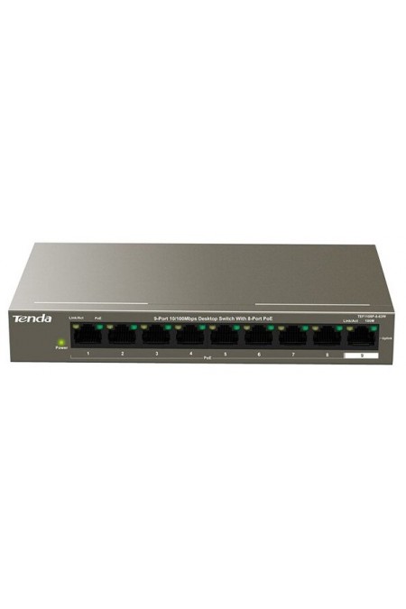 Коммутатор Tenda TEF1109P-8-63W (серый) 