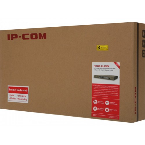 Коммутатор Tenda TEF1126P-24-250W (коричневый) 8