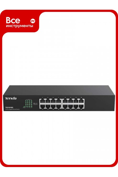 Коммутатор Tenda TEG1016D (черный) 