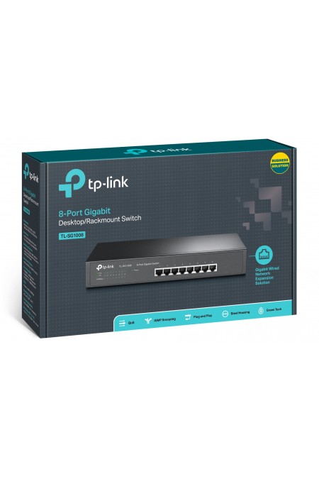 Коммутатор TP-LINK SMB TL-SG1008 (черный) 7