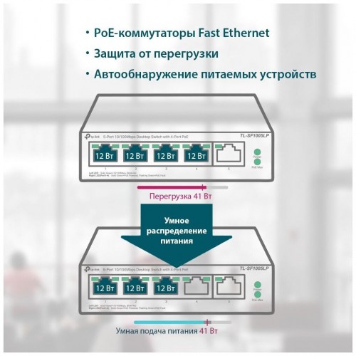 Коммутатор TP-LINK TL-SF1005LP (черный) 4