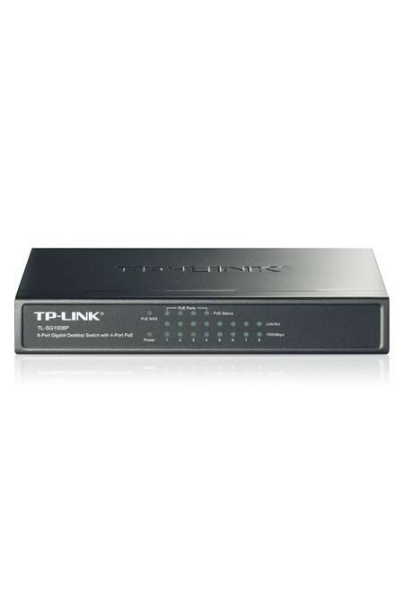 Коммутатор TP-LINK TL-SG1008P (черный) 