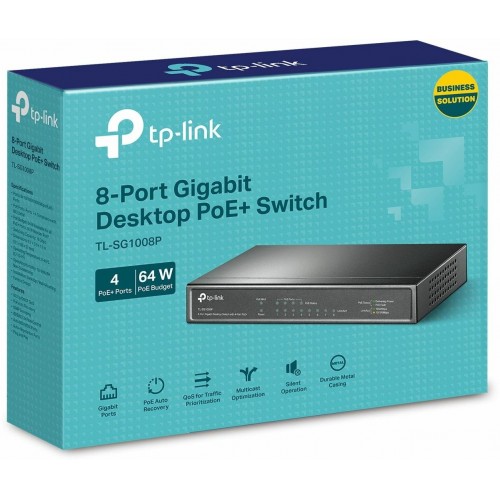 Коммутатор TP-LINK TL-SG1008P (черный) 8