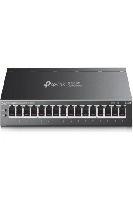 Коммутатор TP-LINK TL-SG116P (черный) 